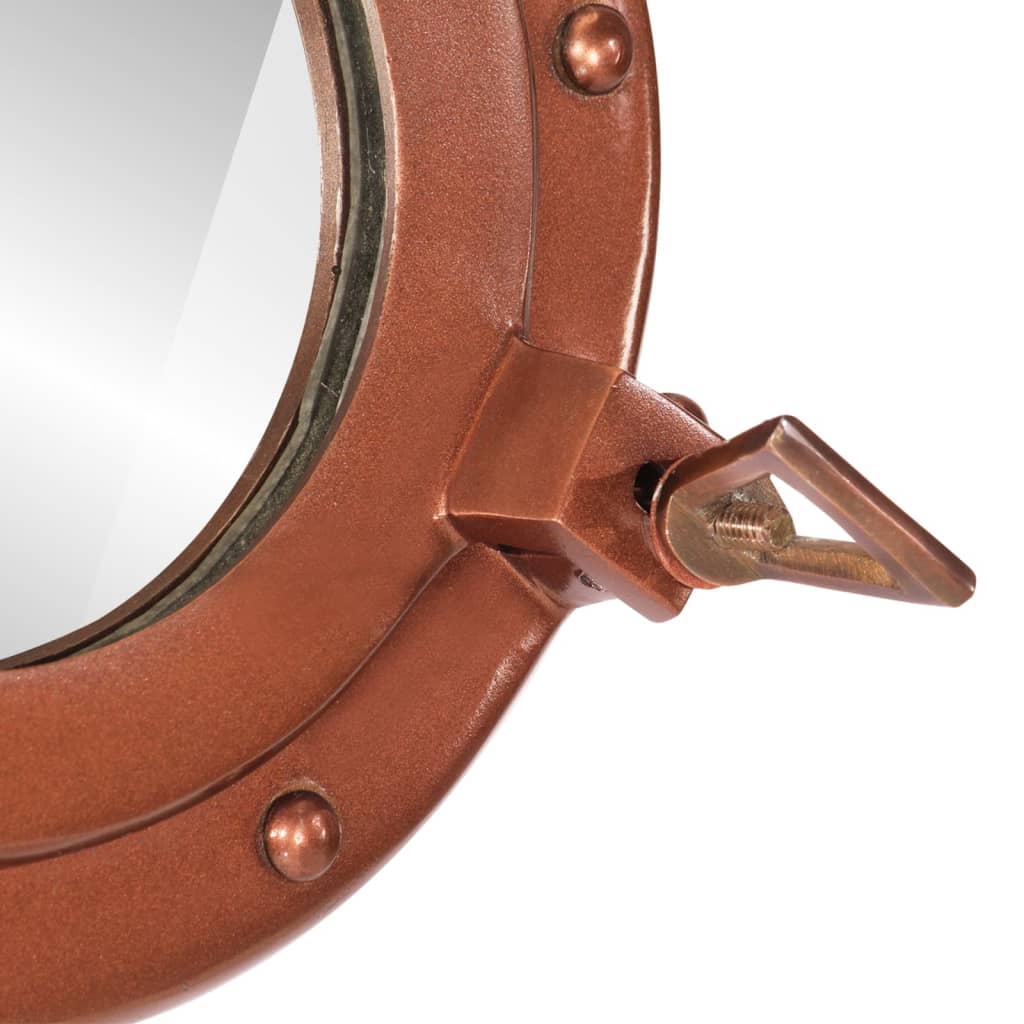 Porthole Mirror Wall Hanging Ø50 Cm Aluminium And Glass